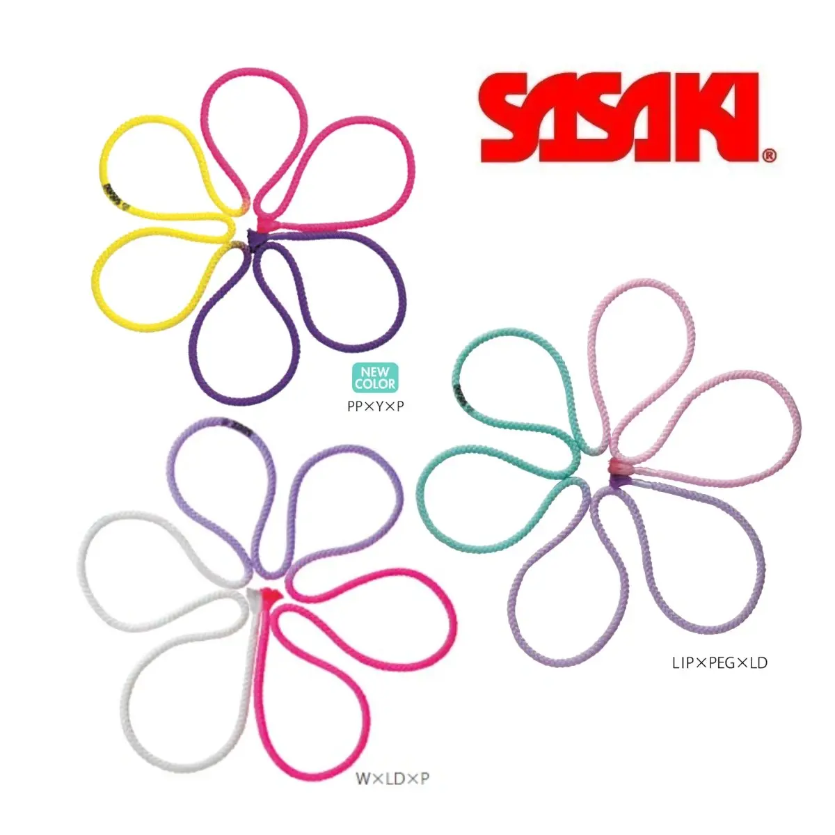 SAS - M-280G-F - LIPxPEGxLD - Corda de competição Multicolor Sasaki - Cor Rosa, Verde e Lilás