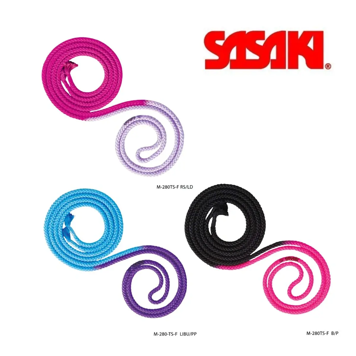SAS - M-280TS-F - BxP - Corda de competição Multicolor Sasaki - Cor Preto e Rosa