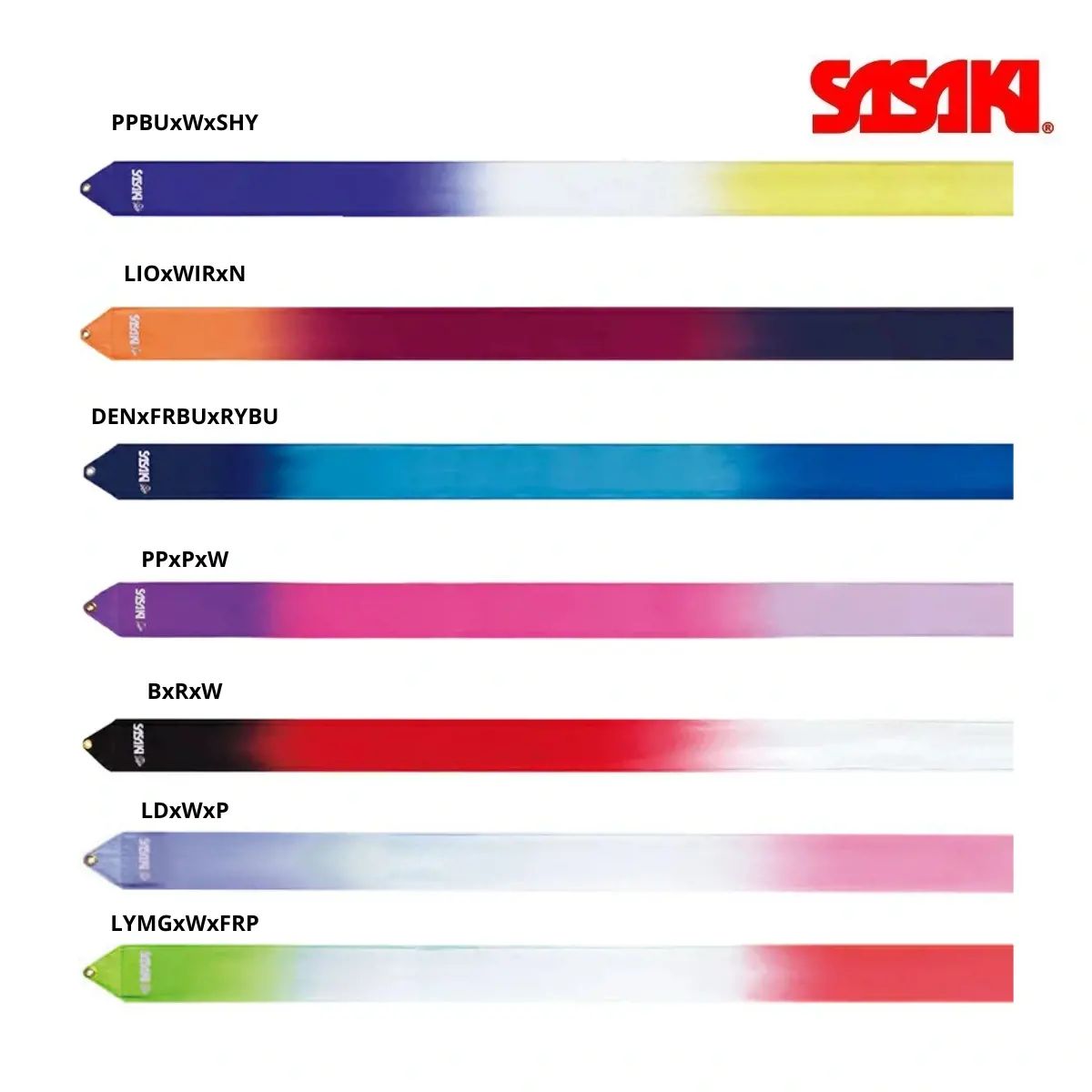 SAS - MJ715HG-F - BxRxW - Fita de ginástica rítmica de competição Sasaki- Cor Preto, Vermelho e Branco